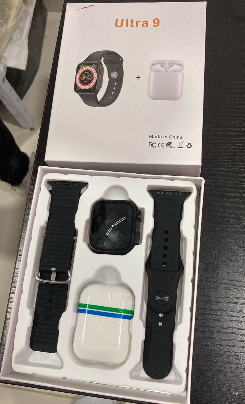 SMARTWATCH ULTRA 9 + 2 PULSOS + INPODS